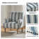Arching Armchair With Solid Wood Turned Legs and Nailhead Trim