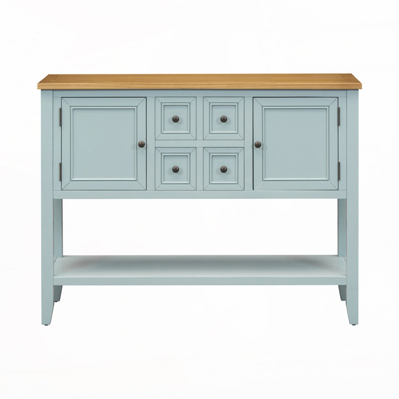 Armoire de rangement décorative avec 4 petits tiroirs et tablette inférieure