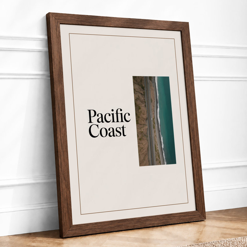 Pacific Coast Minimalist - Framed Print, A1 - 84.1 x 59.4 cm, Walnut