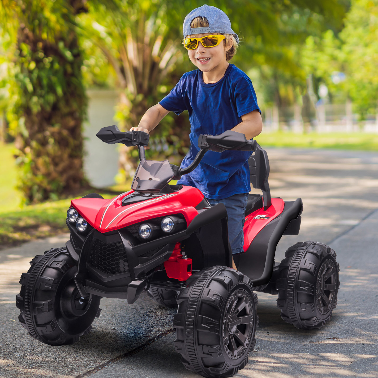 Kulamoon 12V Kids Ride On ATV Car 4 Wheeler Quad Toy Car for Kids