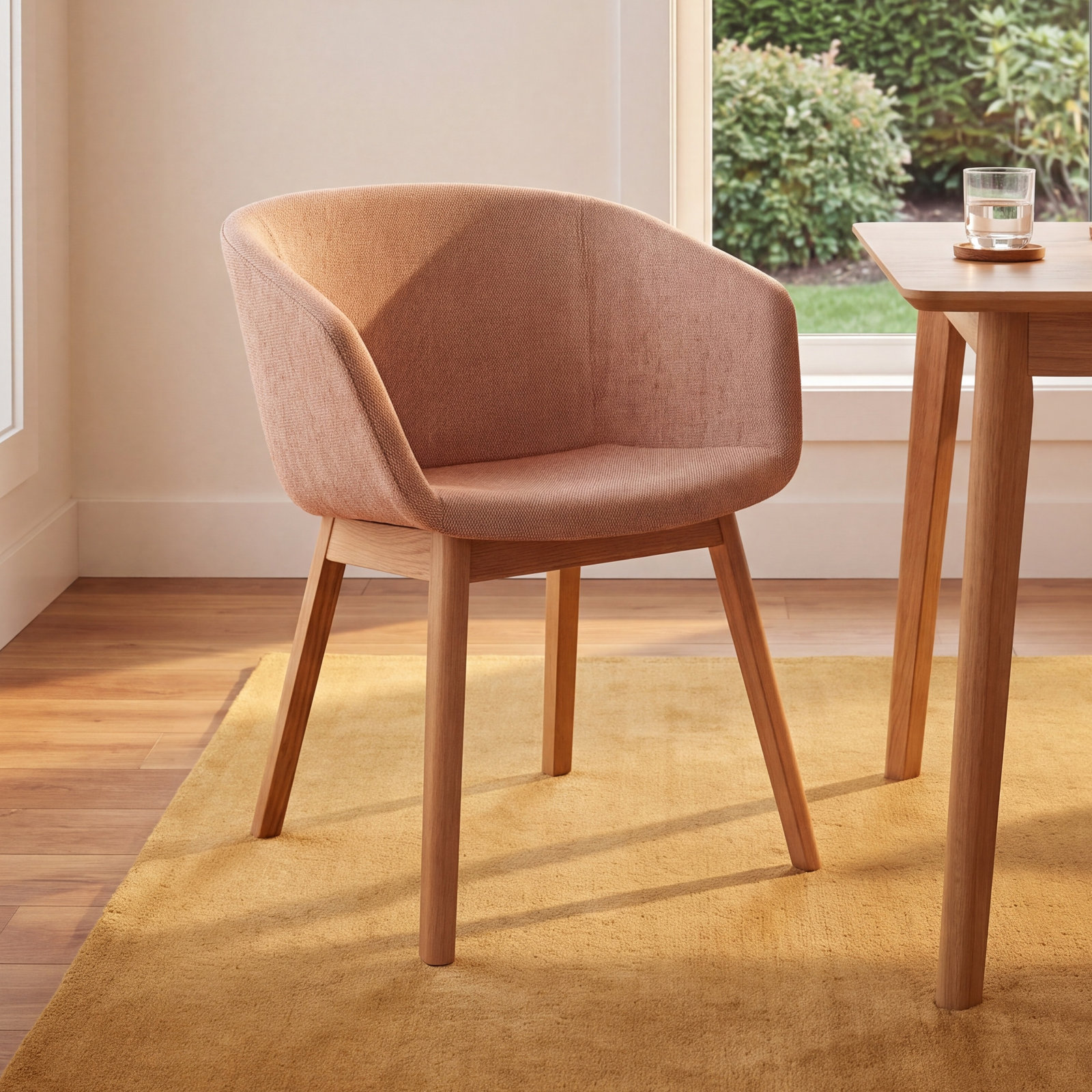 Host Velvet Oak Dining Armchair, Tait Tomato Crossweave, White Oak