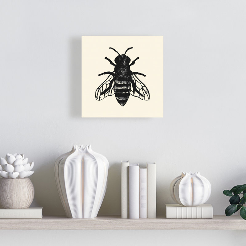 Art sur toile insecte abeille - Décoration murale industrielle, H 8 po x l 8 po