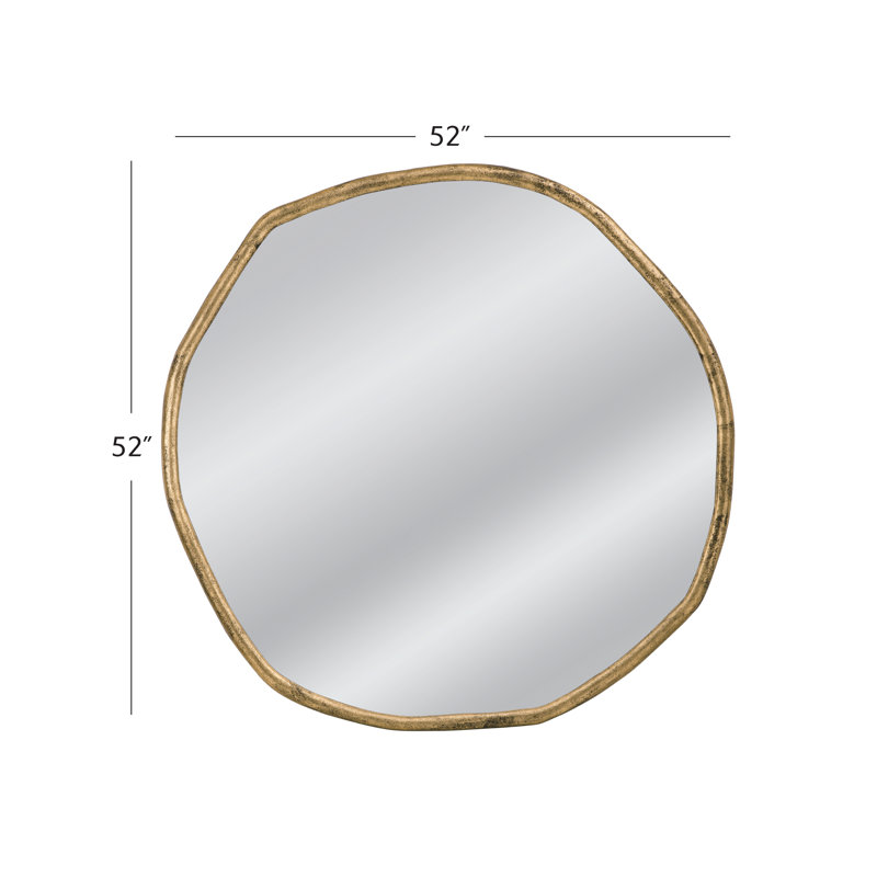 Grant Organic Brass Metal Frame Wall Mirror