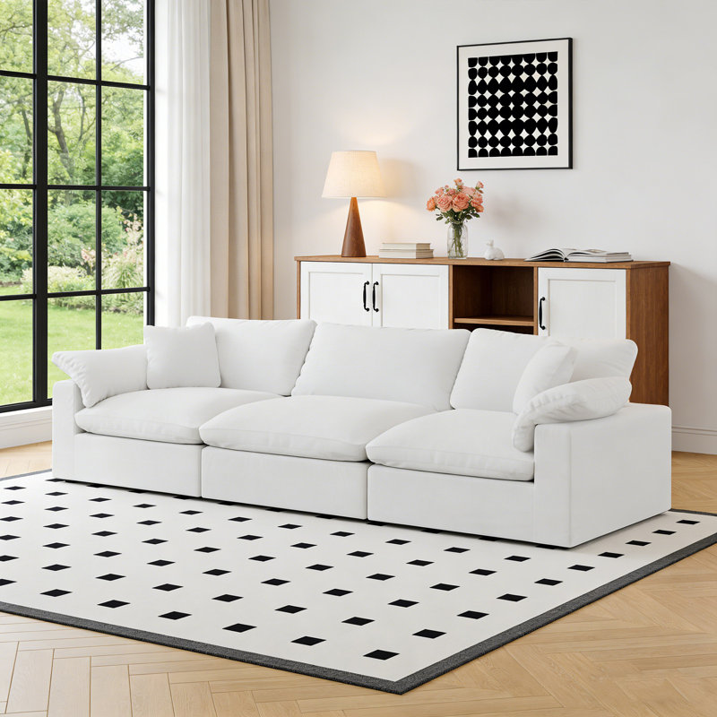 Canapé modulaire Berglund Berglund, H 25,2 po x l 110,8 po x P 39,3 po, 3, Blanc