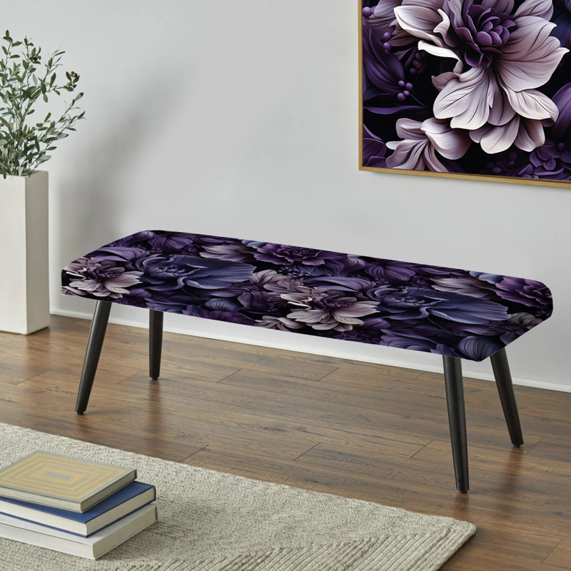 Shadowed Elegance Moody Patterns - Banc rembourré floral noir