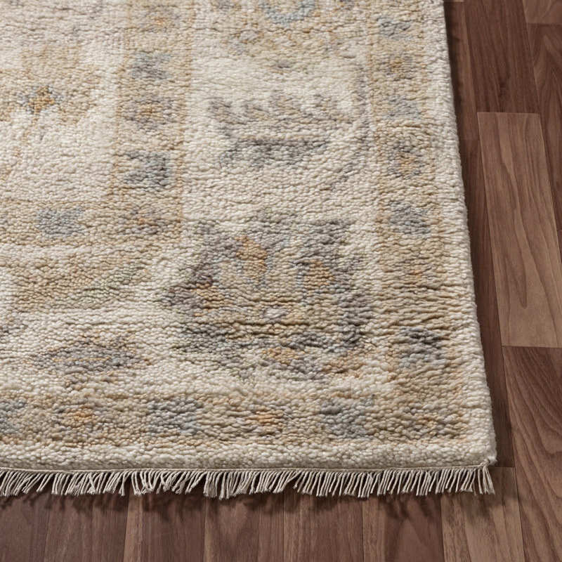 Tapis d'intérieur Herny traditionnel oriental fait à la main en laine naturelle nouée à la main, Rectangle 2 pi x 3 pi