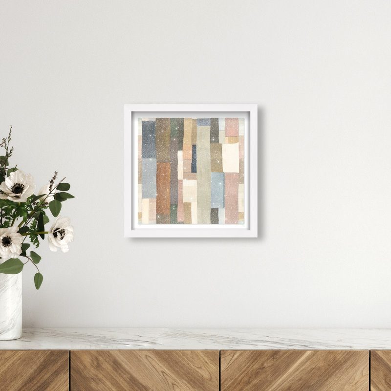 Woven Earthscape Shadowbox Abstract Print by Oliver Gal, Black Frame, 12 x 12, 13.5"H x 13.5"W, White Frame