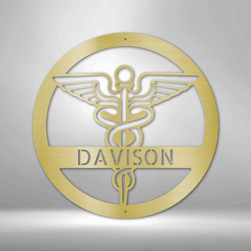 Monogramme d'infirmière personnalisé, H 17 po x l 17,5 po x P 0,5 po, Oui, Doré