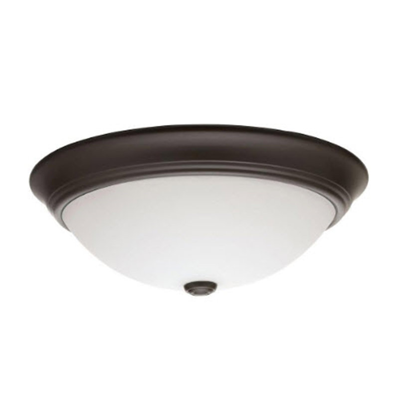 Plafonnier encastré à del simple 1 lumière Essentials, Bronze, H 4,5 po x l 14 po x P 14 po, 3000 K