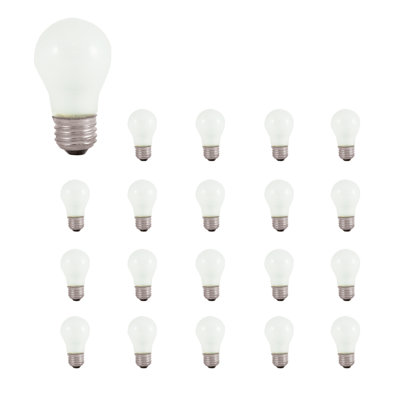40W A15 Dimmable Incandescent Appliance Light Bulb, E26 Medium Base, Frost, 2700K Warm White