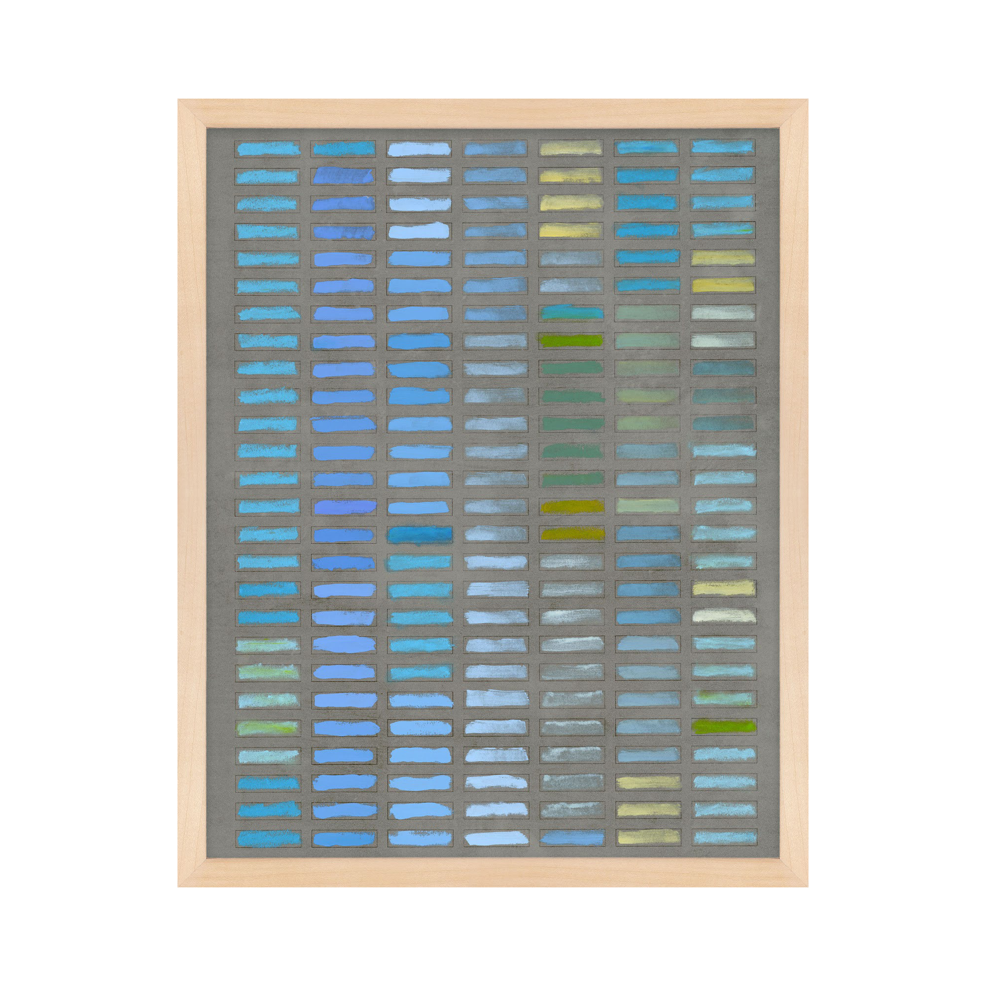 Beyond The Blues by Jacques Pilon, Maple Framed, 30" H x 24" W x 1.25" D