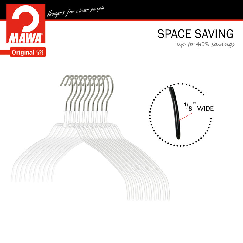 Metal Non-Slip Standard Hanger for Dress/Shirt/Sweater, White