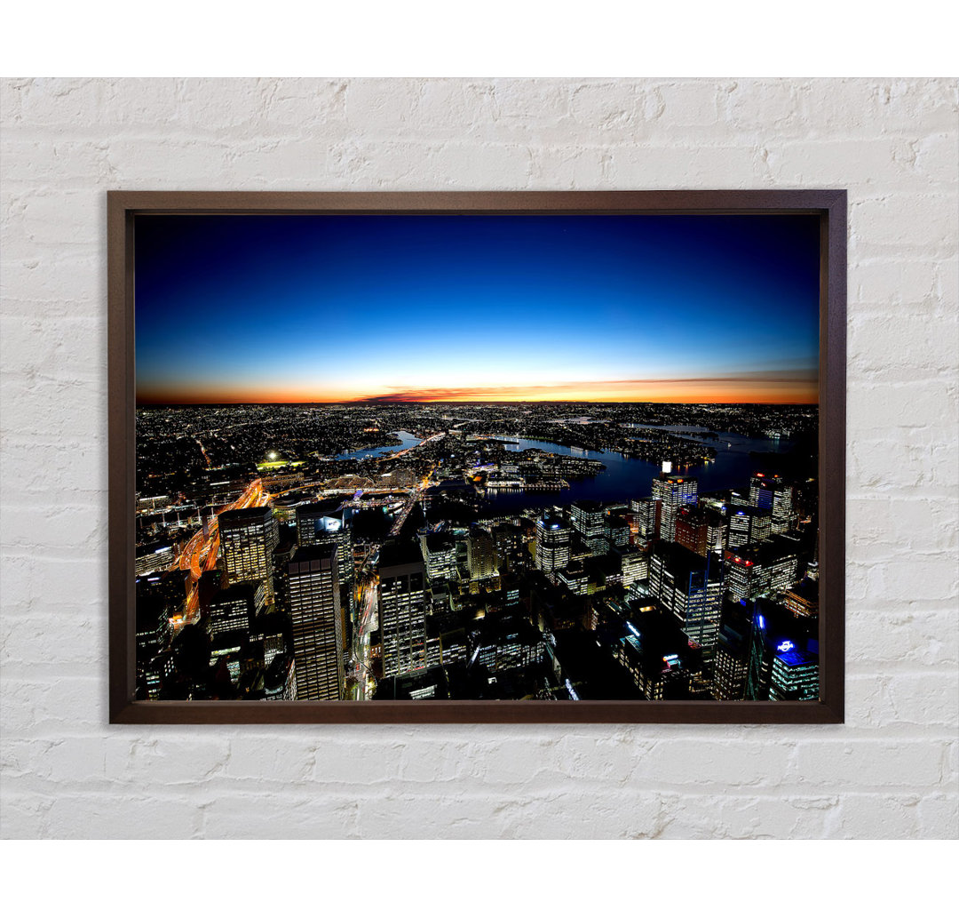 Sydney Night Lights - Einzelner Bilderrahmen Kunstdrucke auf Leinwand