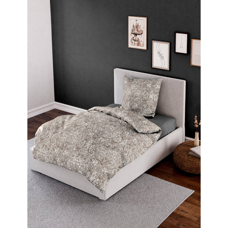 Bettwäsche, 135 x 200cm Duvet Cover + 1 Standard Pillowcase, Nut