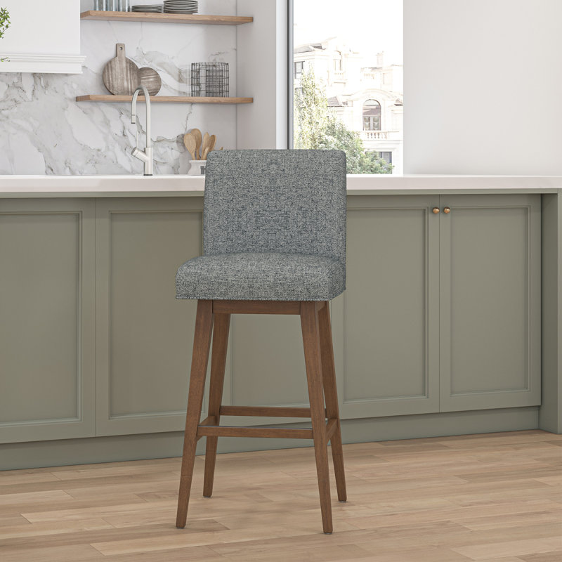 Tabouret pivotant Dorson, Graphite, Brun moyen