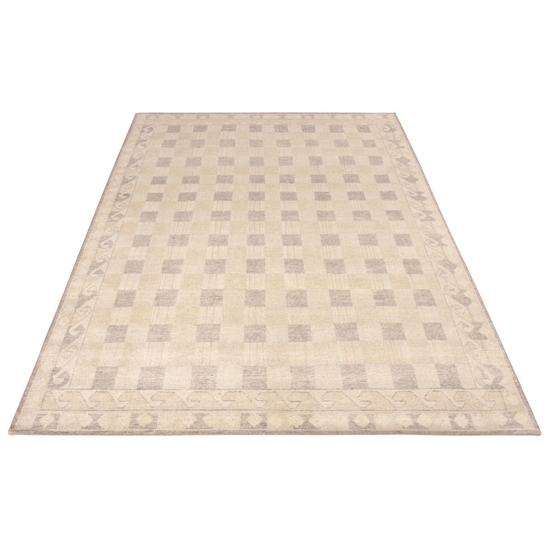 Homage Wool Geometric Area Rug in Beige/Brown/Purple