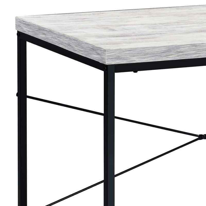 Bureau élégant avec plateau spacieux en composite de bois et piètement rectangulaire stable en métal