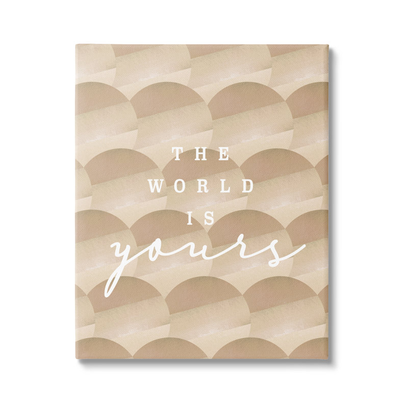 «World Is Yours», motif de cercle géométrique surdimensionné noir, estampe numérique texturée de Lil '' Rue, Toile tendue