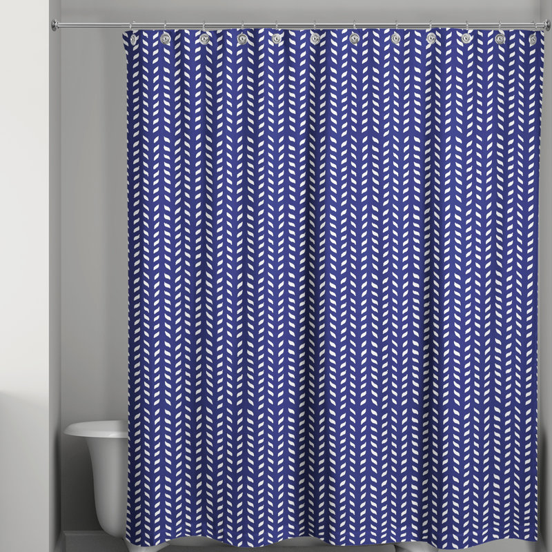 Rideau de douche Hyrup, Bleu marine/blanc