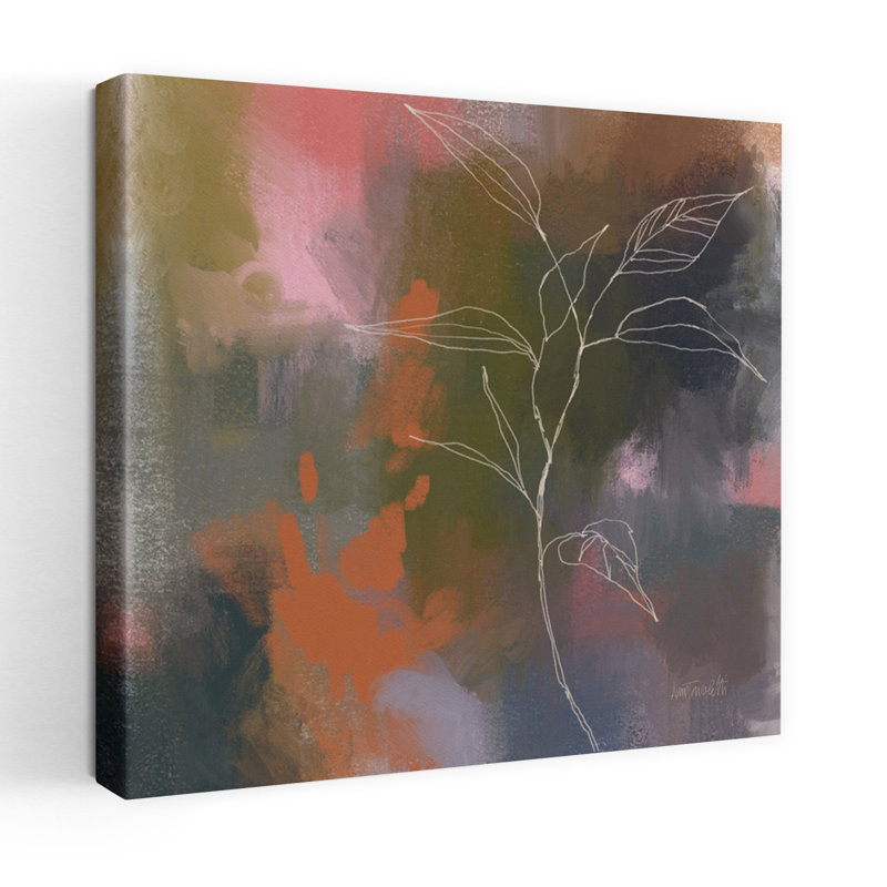 Art abstrait abstrait botanique contemporain, H 36 po x l 36 po
