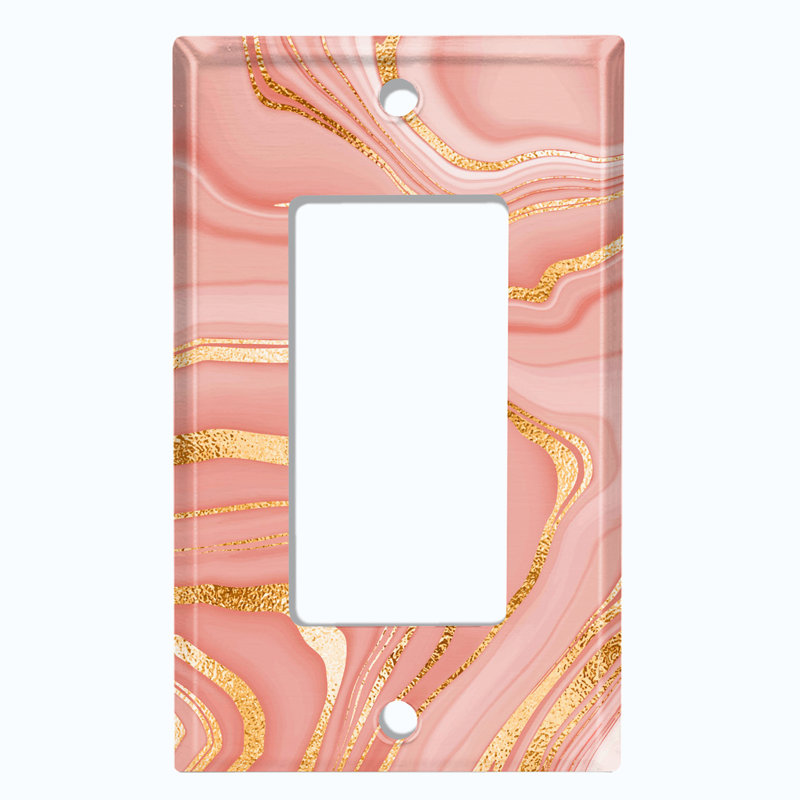 Pink Marble Swirl Image No Subject 1 - Gang Toggle Light Switch Standard Wall Plate