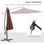 Parasol de patio décalé avec matériau résistant aux rayons UV et à l'eau et support robuste