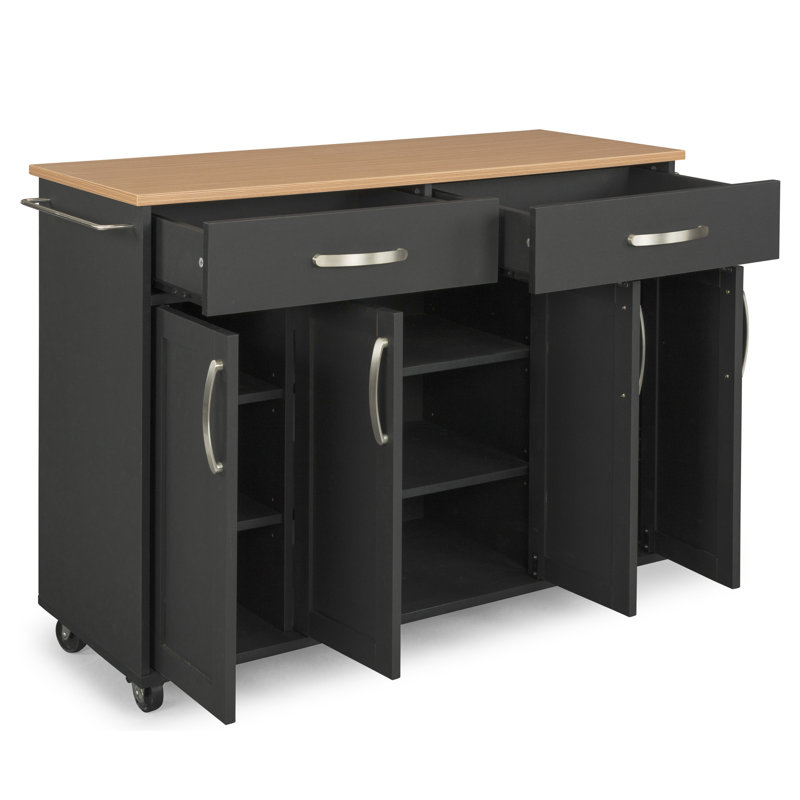 Moretown 51 " W Kitchen Cart, Black