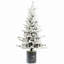 Arbre de Noël floqué avec base en pot, 70 lumières à DEL blanc chaud, 365 pointes, branches en PE + PVC avec 7 pommes de pin, petit arbre de fêtes pré-éclairé pour la table, le vestibule ou la décoration intérieure-1618858016