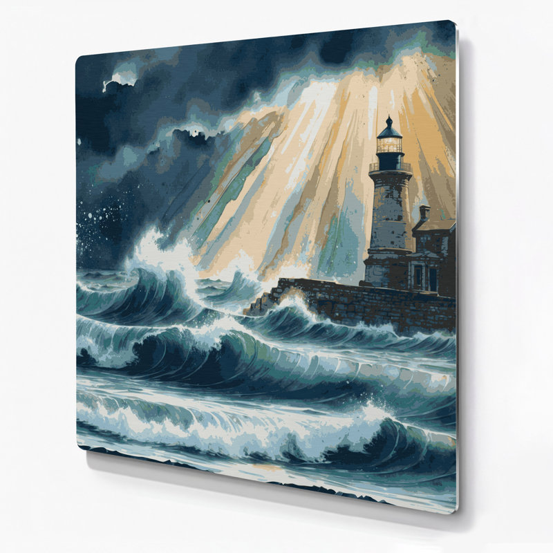 Art mural gris nautique moderne côtières, H 12 po x l 12 po