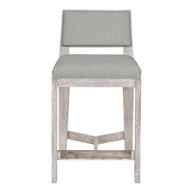 Scoville By Thom Filicia Upholstered Counter Stool with Solid Wood Frame, Gris colombe, Colombe Tarbee