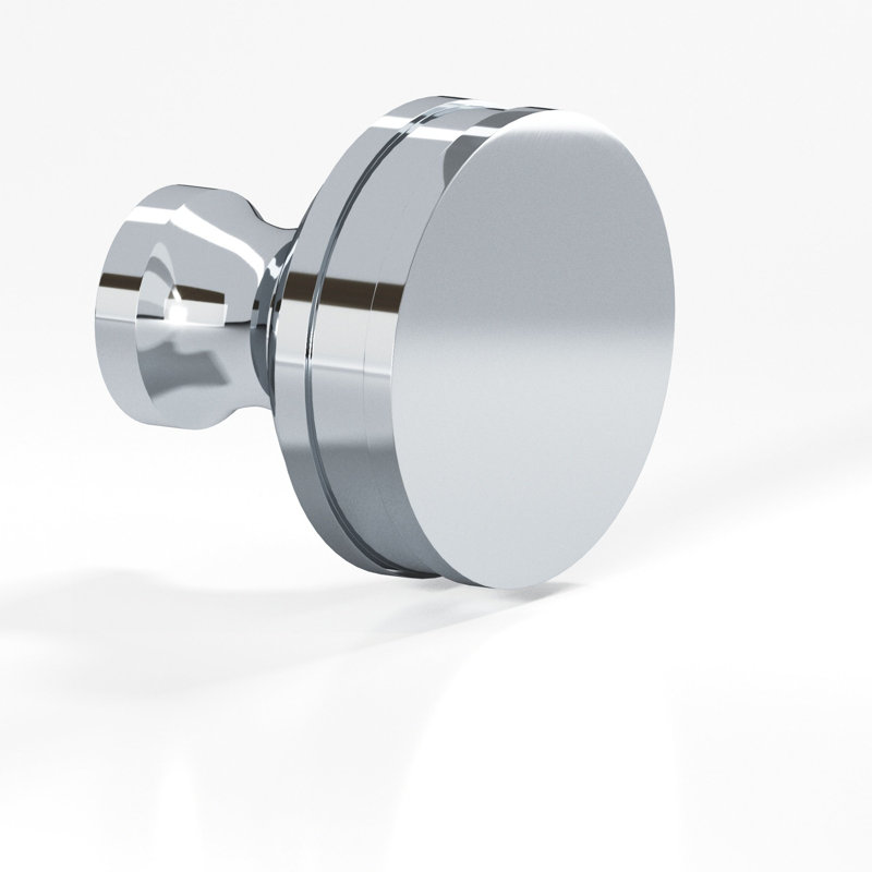 Round, Smooth Sandwich Cabinet Knob, Polished Chrome, 1.5"