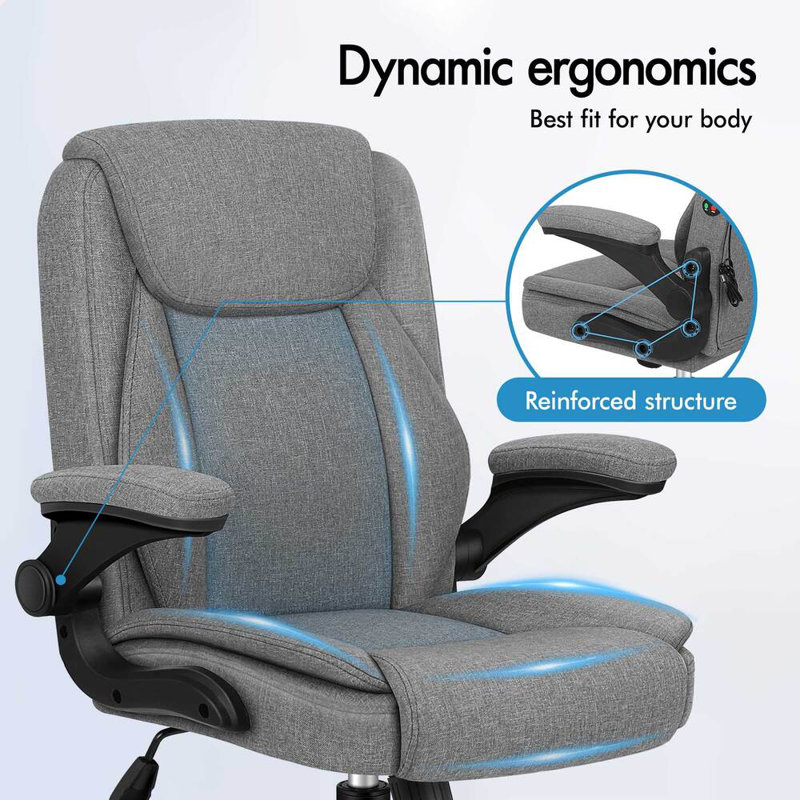 Ebern Designs Adjustable Faux Leather Swiveling PC & Racing Game Chair, Grey
