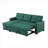 Sectional Sofa with Pull-Out Sleeper &amp; Storage Chaise, Linen Sage Green | For Small Spaces &amp; Guests