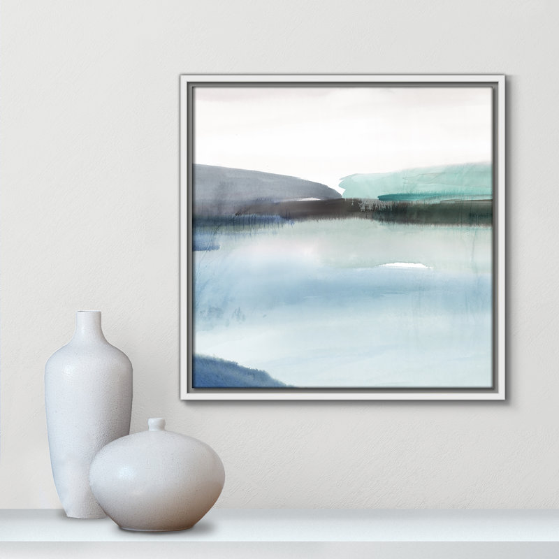 " Slide Away II " by Isabelle Z, 17.5" H x 17.5" W x 2" D, White Canvas