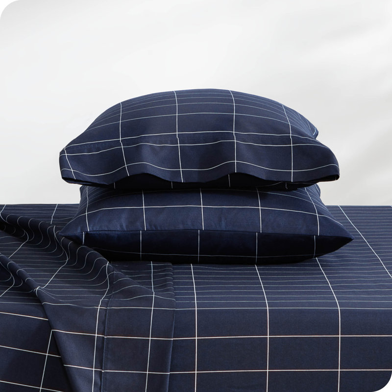 King Size Midnight Grid Microfiber Deep Pocket Sheet Set