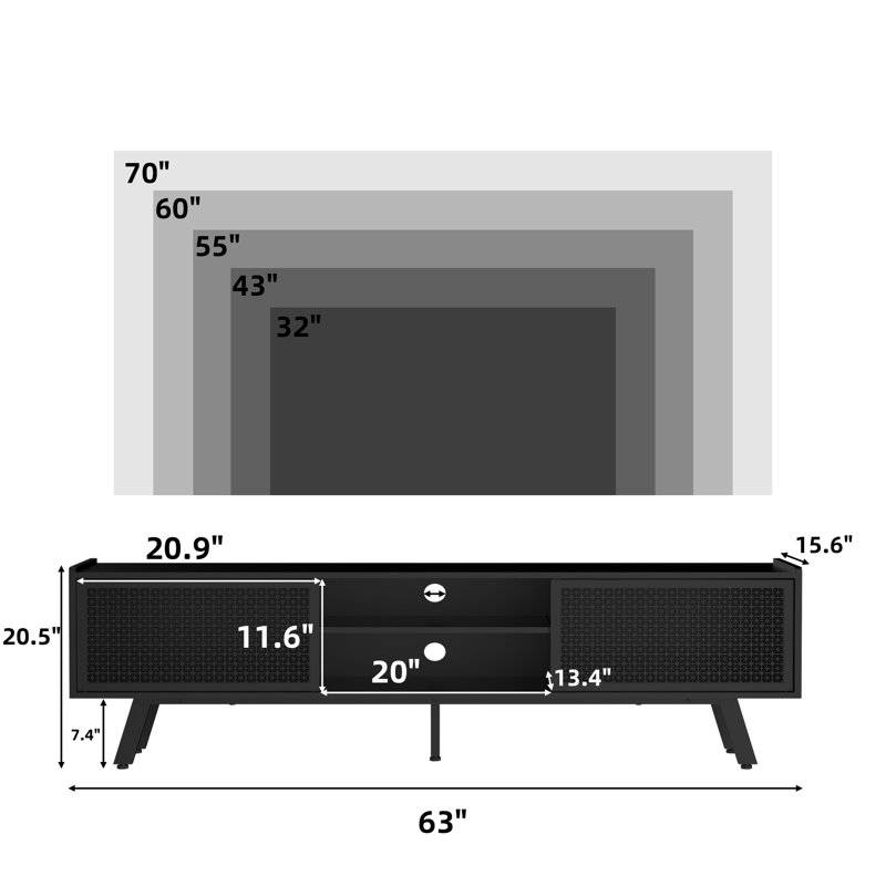 Meuble télé pour téléviseur de 75 po ou moins Kwinn