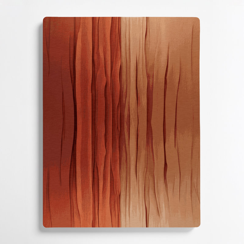 Abstrait couleur champ 66, art mural en métal brun, H 11 po x l 14 po