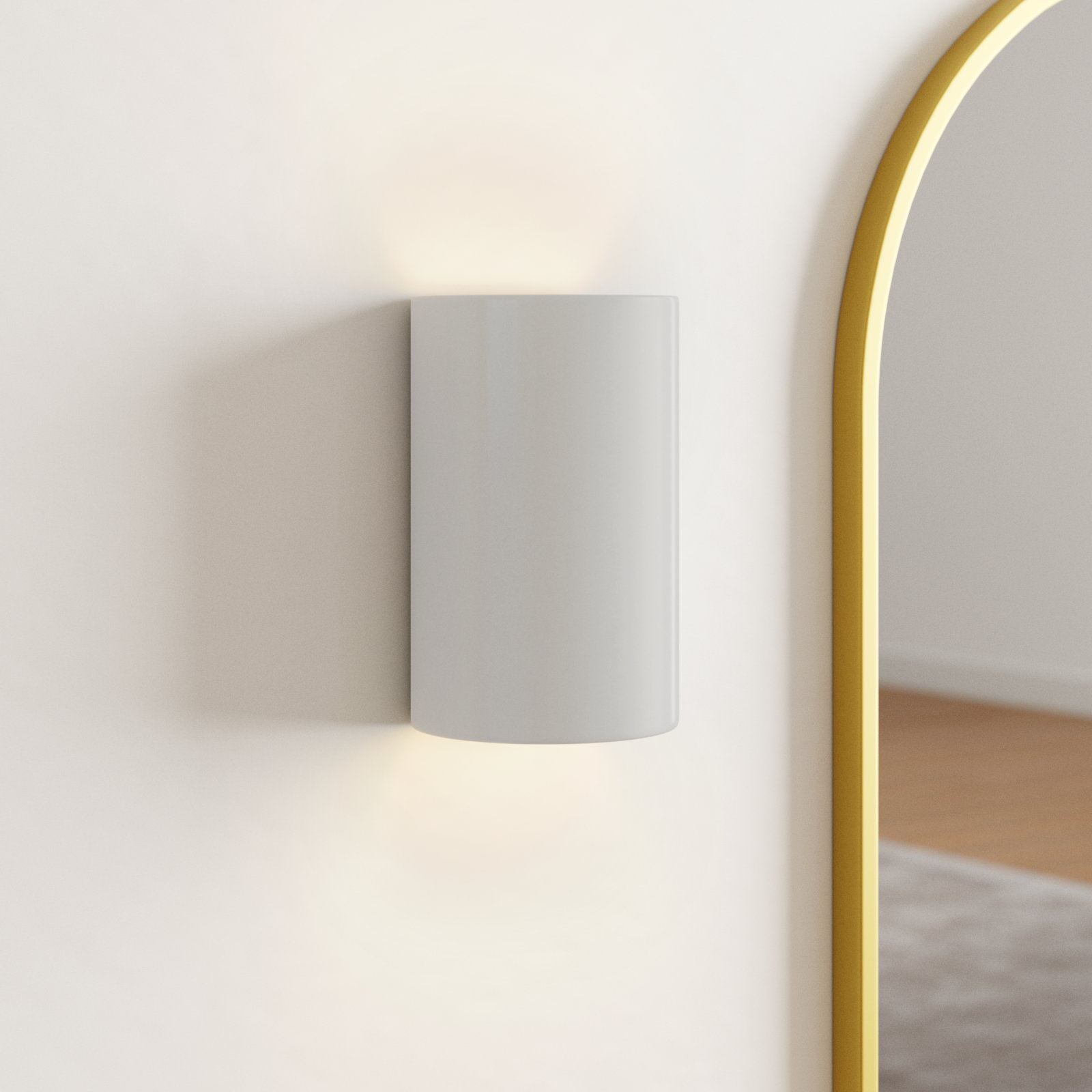 Pacursa 2-Light Dimmable Ceramic Flush Mount Sconce, 12.5" H x 7.75" W x 6.25" D, Matte White, Incandescent (Not included)