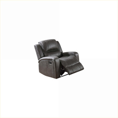 PU Leather Single Manual Square Arm Recliner by FlowLuxe, Modern Style for Living Room Relaxation