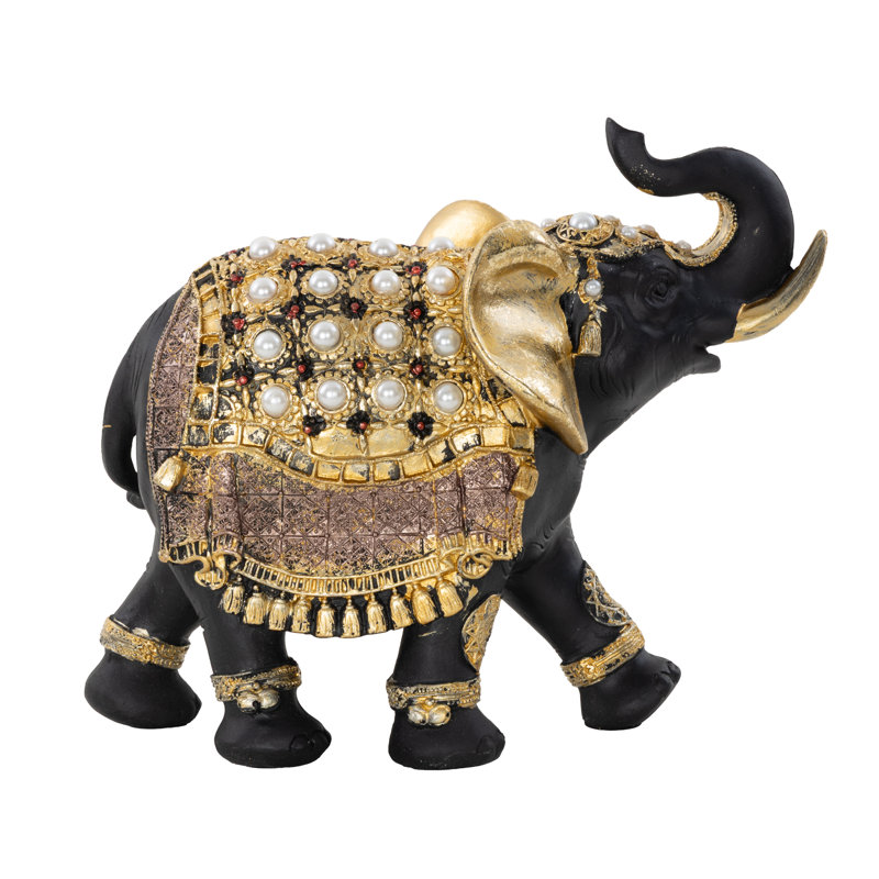 Polystone Handmade Elephant Decorative Brown Sculpture