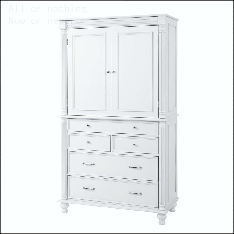 Grand garde-manger autoportant avec 6 tablettes de porte, 2 tablettes réglables et 5 tiroirs, Blanc