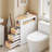 Rolling Bathroom Storage Cabinet on Hidden Wheels with 3 Drawers and Top Tray Mobile Narrow Tower for Bathroom Living Room 9.1"W x 25.6"D x 32.3"H