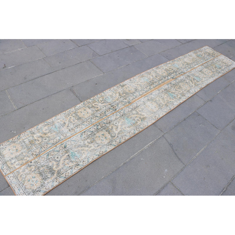 Tapis de couloir rétro vintage Oushak