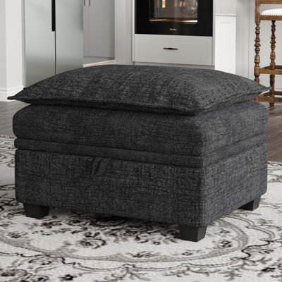 Luna Chenille Storage Ottoman