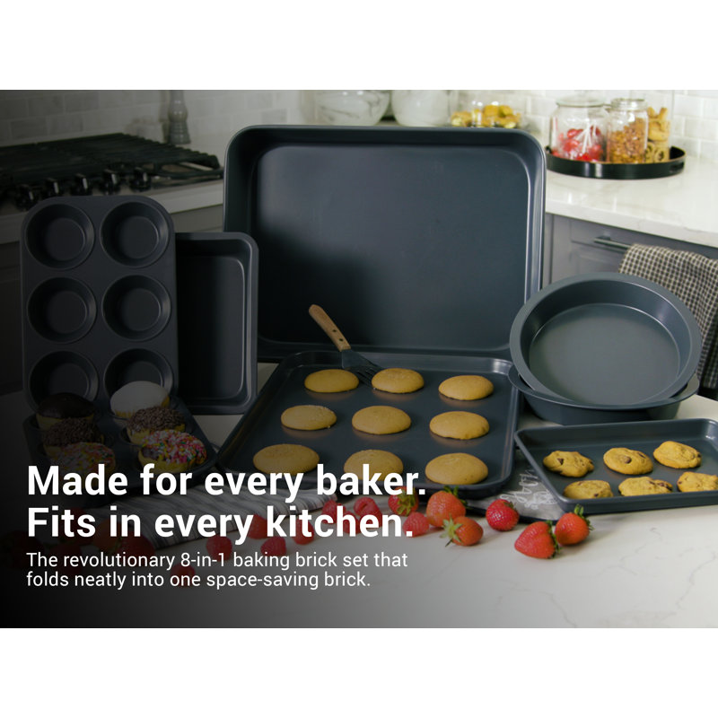 Elbee 8-Piece Nonstick Carbon Steel Space Saving Baking Set