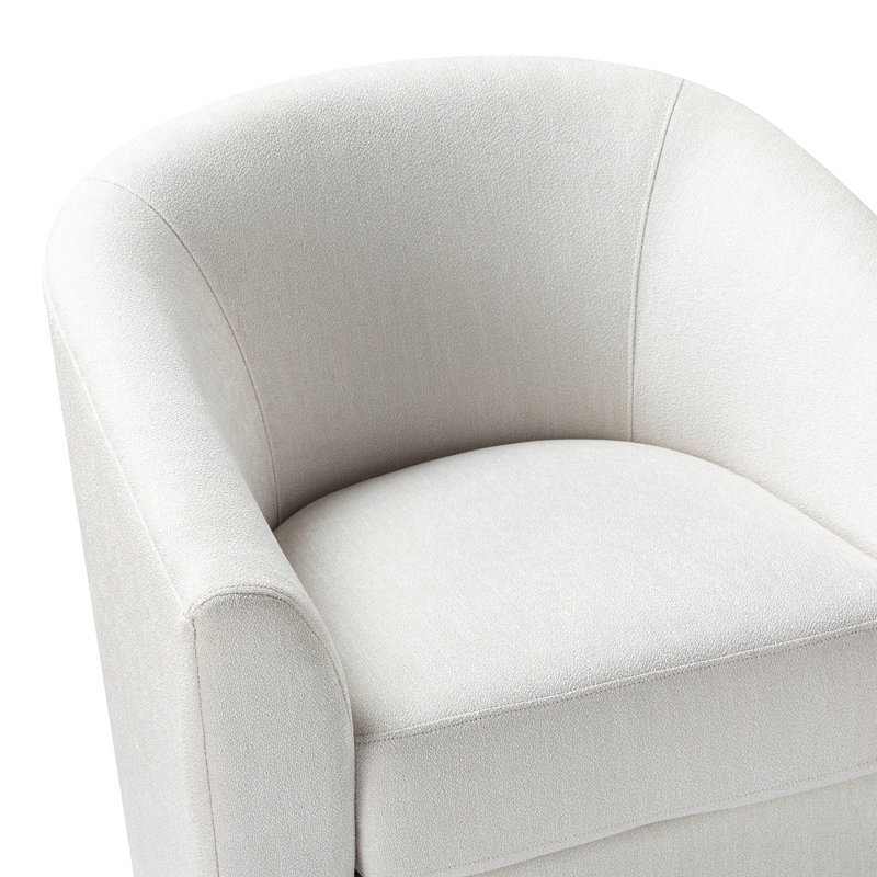 Fauteuil d'appoint pivotant rembourré Amiir, Blanc