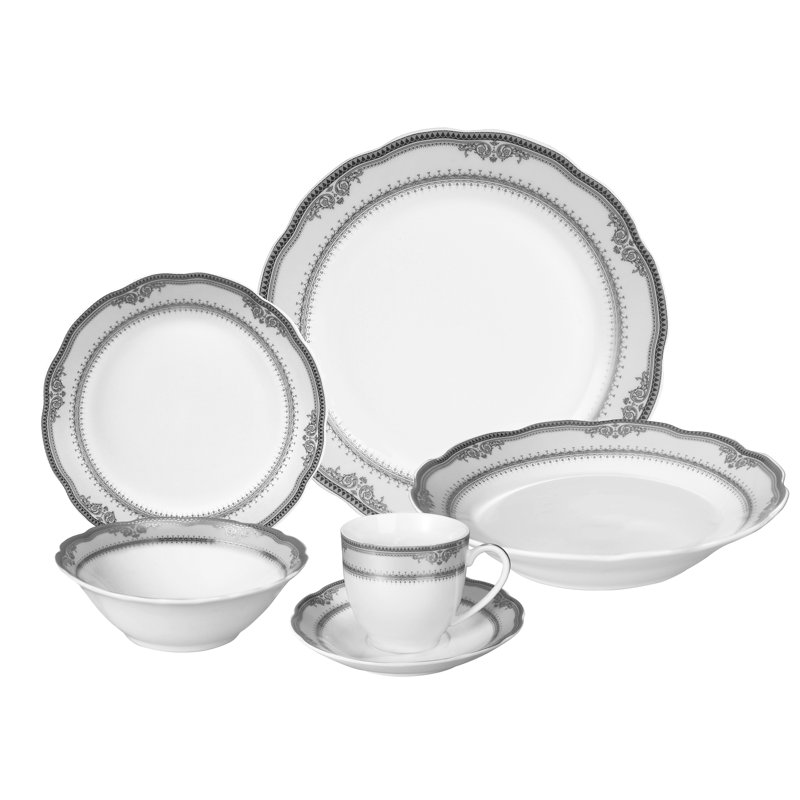 Porcelain China Dinnerware Set 24 Piece - Service for 4