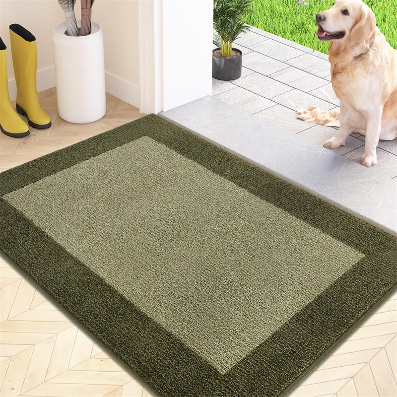 Semirah Non-Slip Doormat, 80cm W x 50cm L, Green
