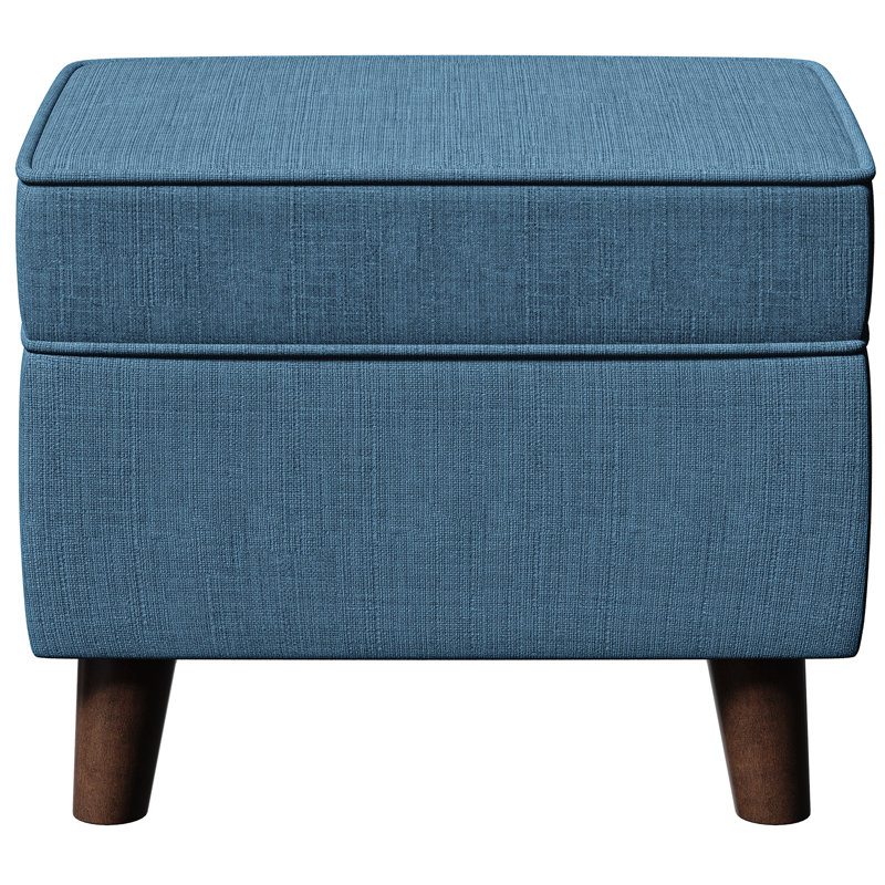  18.5" W Upholstered Linen Ottomans for Living Room,Bedroom,Storage Footstools Seating, Blue