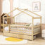 Lit en bois en forme de maison avec tiroirs de rangement pour la chambre à coucher